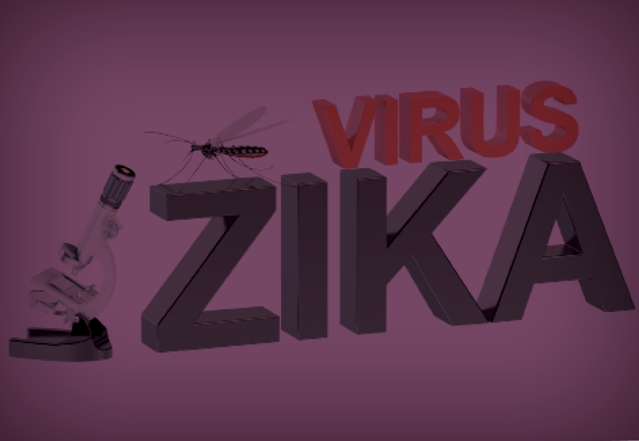 A graphic with a mosquito and Zika Virus in text.