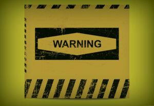 A yellow warning sign