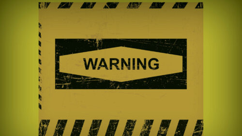 A yellow warning sign