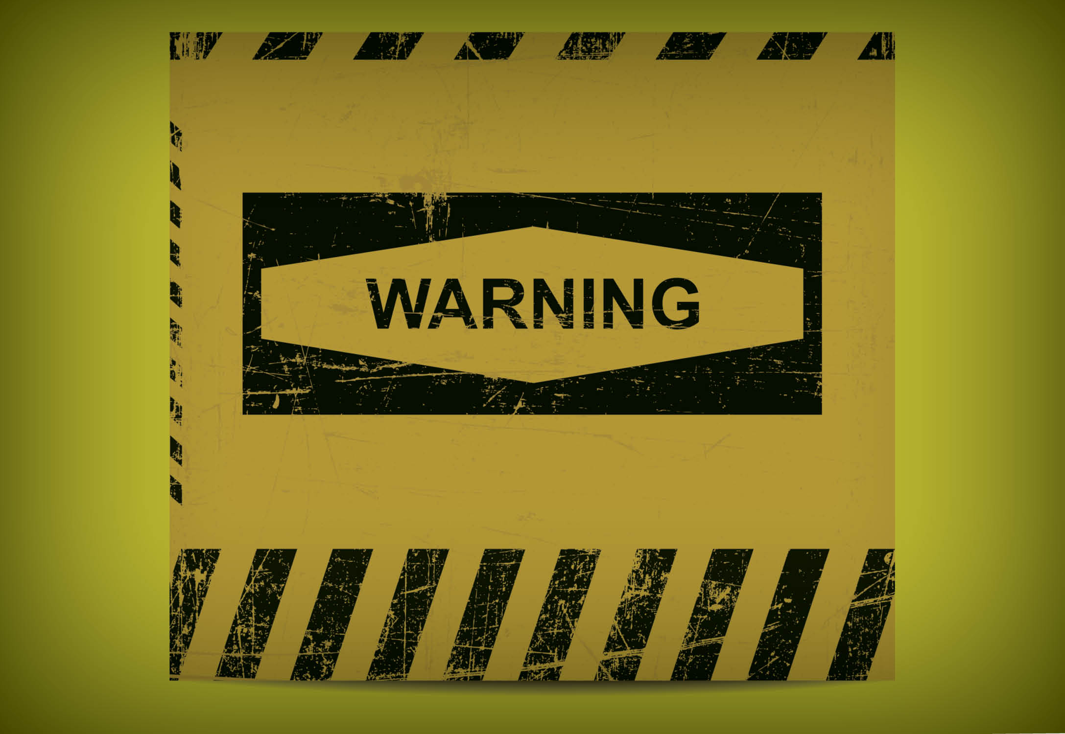 A yellow warning sign