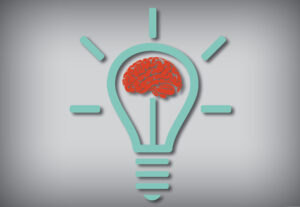 a lightbulb with a brain in it, sparking new ideas