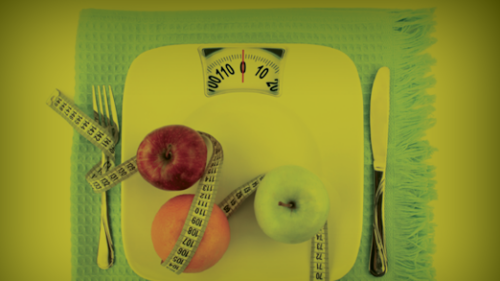 food on a scale
