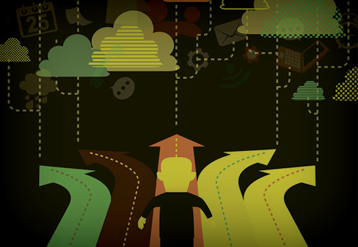 A person with many different roads to pick from