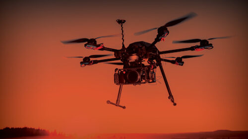 A drone flying