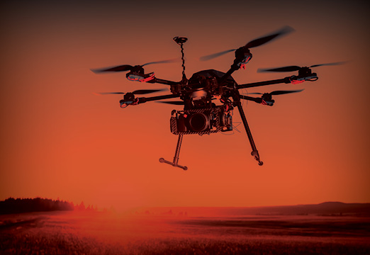 A drone flying