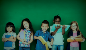 children reading about healthcare