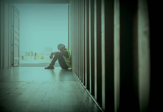 photo of construction worker dealing with a mental health crisis