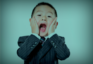 A child shocked about property casualty insurance