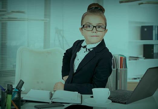 A girl dressed ready for business