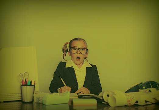 A girl dressed as a business woman