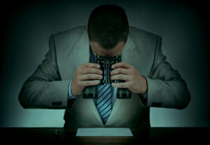 A man consulting his employee benefits