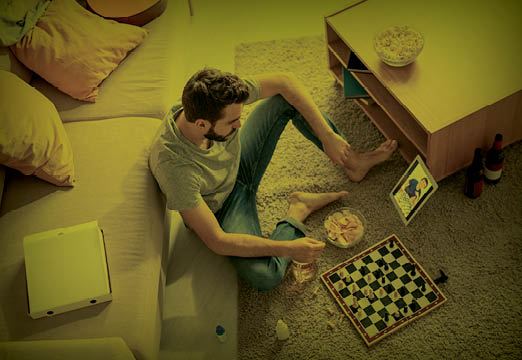 A man adapting to COVID-19 life