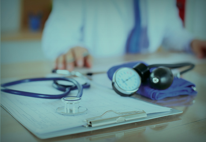 A healthcare provider's desk