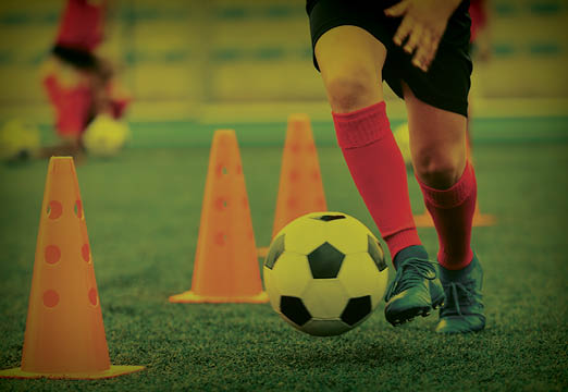 Kids playing soccer