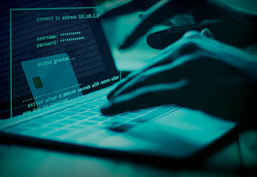 Someone typing on a computer