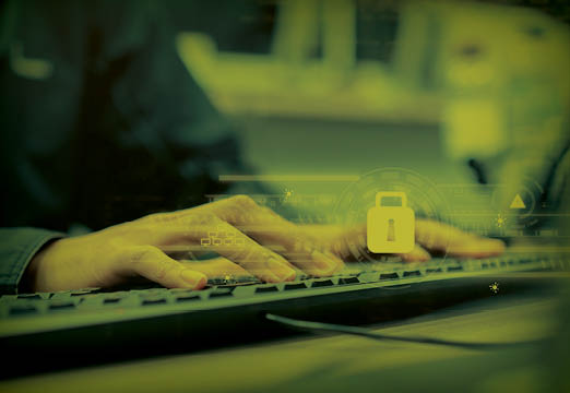 A person typing