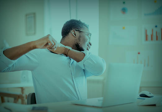 A man is stretching