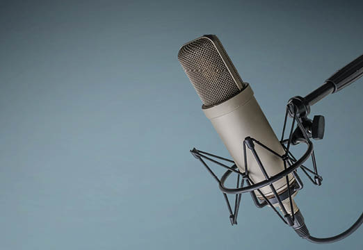 A podcasting microphone