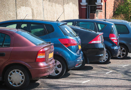 cars parked in a parking lot
