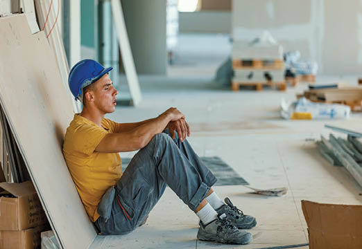 construction worker sitting down