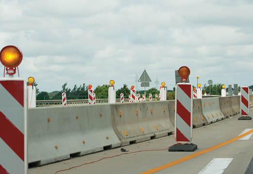 Road blocks with construction cones