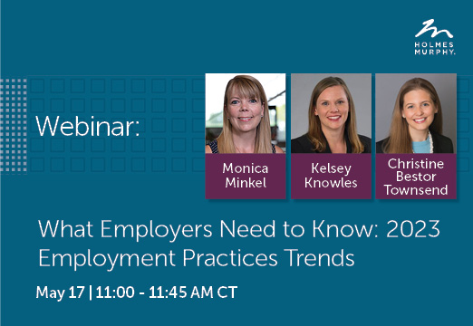 Webinar Graphic for the May 17th event discussing Employment Practices