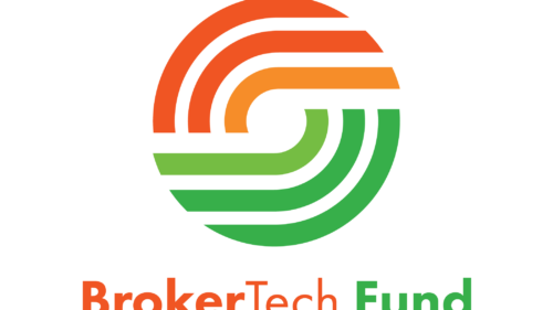 A red, orange, green lined circle with BrokerTech Fund in orange text.