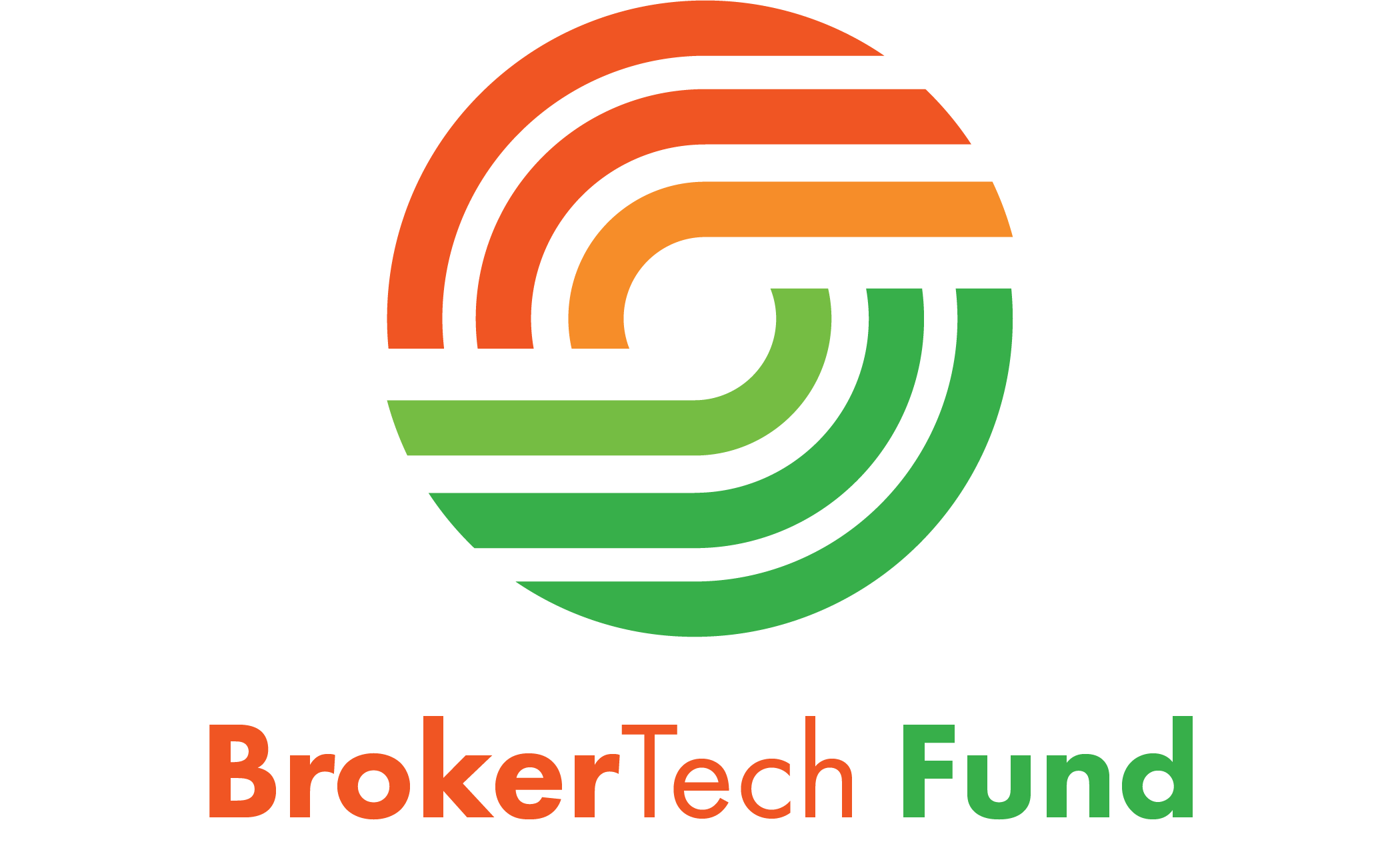 A red, orange, green lined circle with BrokerTech Fund in orange text.