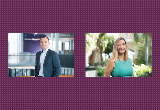 Two professional photos of Alanna Trundle and Nick Blyth