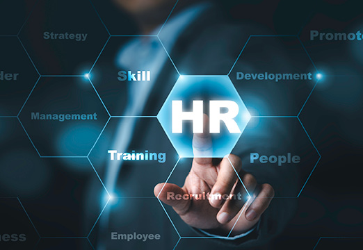 A digital screen with someone touching the HR button.