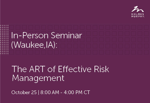 In-person seminar: The ART of Effective Risk Management October 25th.