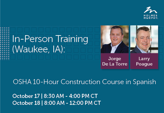 OSHA Spanish Course October 17th and 18th.