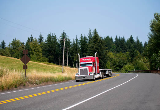 A semi truck on a highway