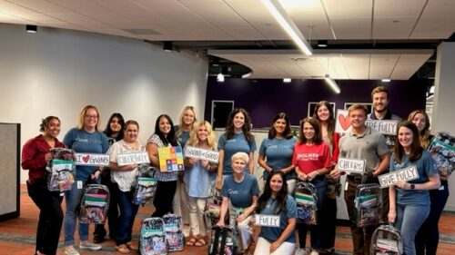 Dallas employees during a volunteering event.