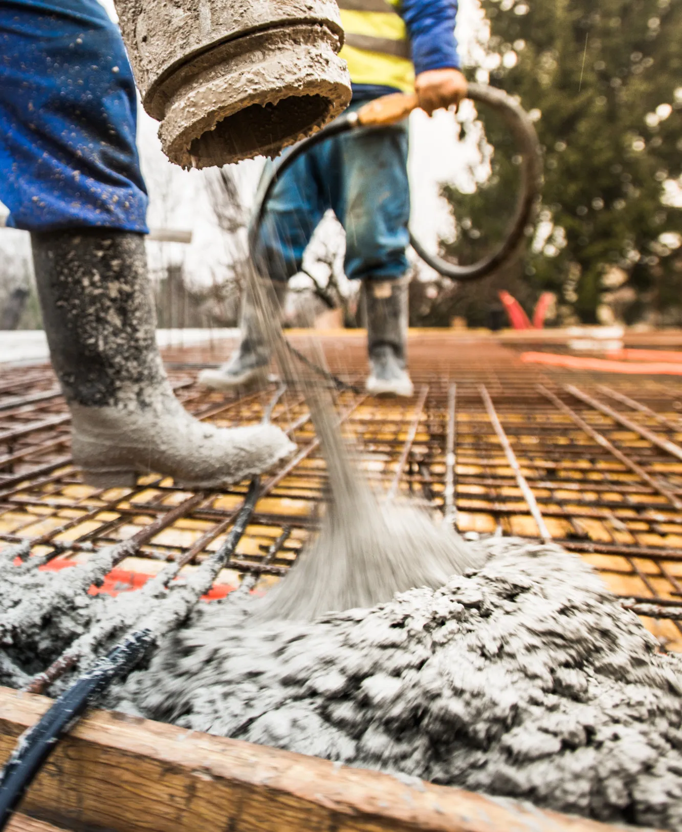 Pouring concrete