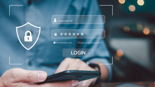 Someone logging into their banking app.