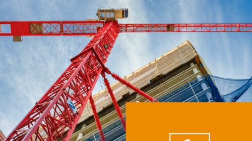 A crane. Holmes Murphy construction: Build Momentum
