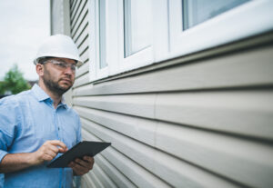 A property inspector looking at a home.