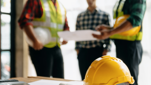 construction leaders talking