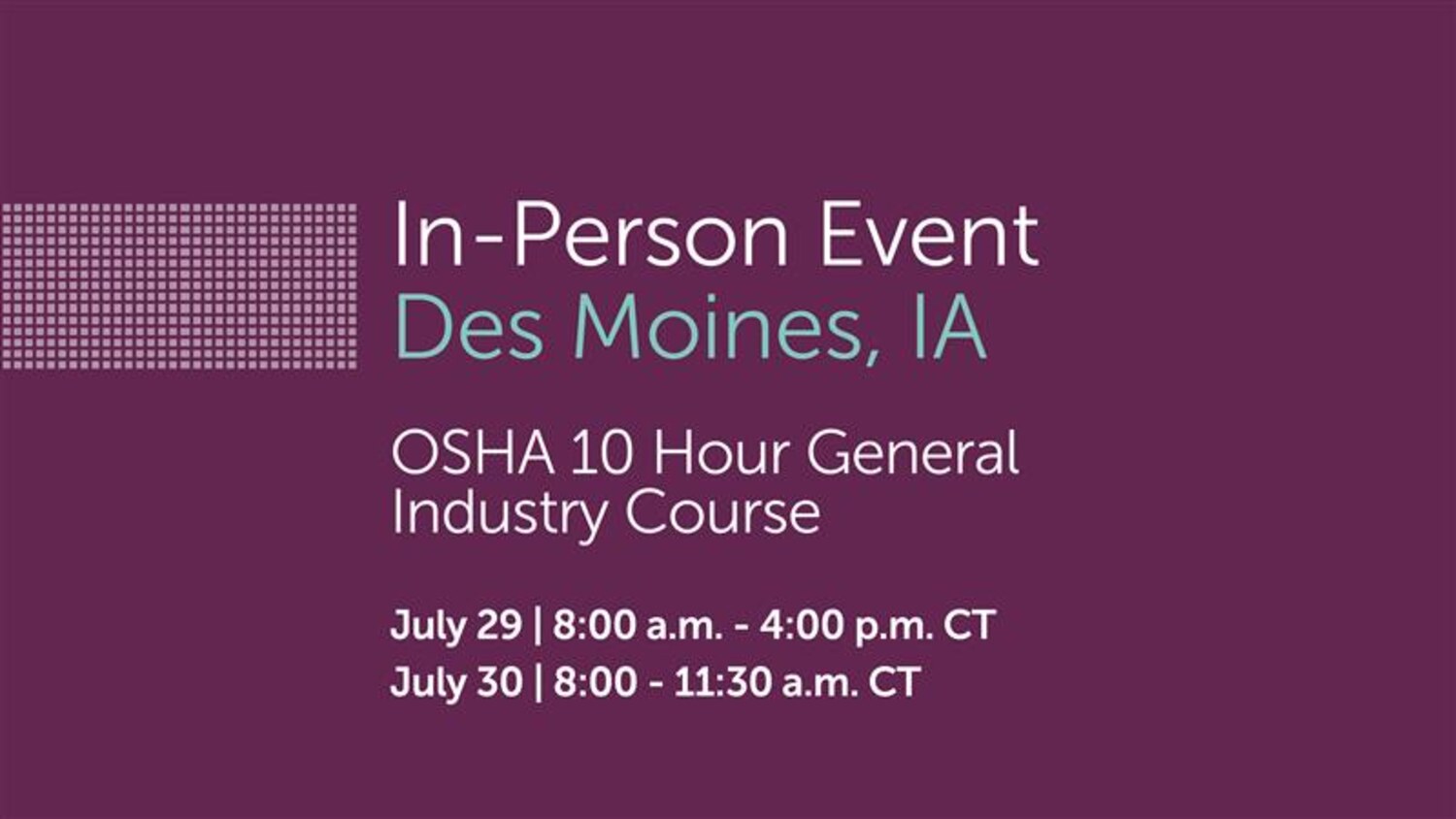 OSHA 10 Hour General Industry Course - Holmes Murphy