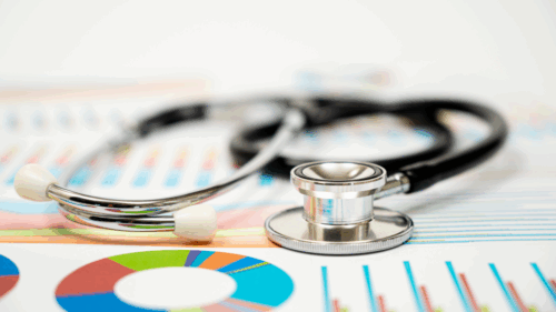 Stethoscope sitting on charts