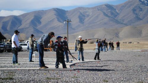 clay shooting in the mountains